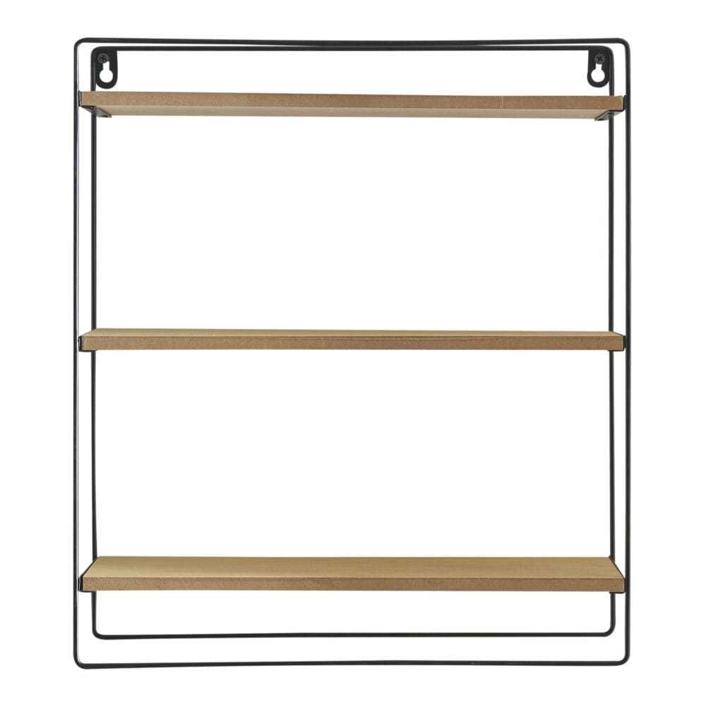 Wandregal Tulsa Schwarz/Holzfarben mit 3 Ablageflächen