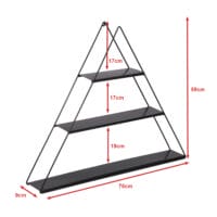 Wandregal St. Louis Schwarz Pyramidenform 70x9x59cm