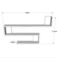 Wandregal Saint Paul Betonoptik 120x14.5x71.5cm