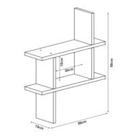 Wandregal Columbus Eiche-Optik Dunkel 50x15x50cm