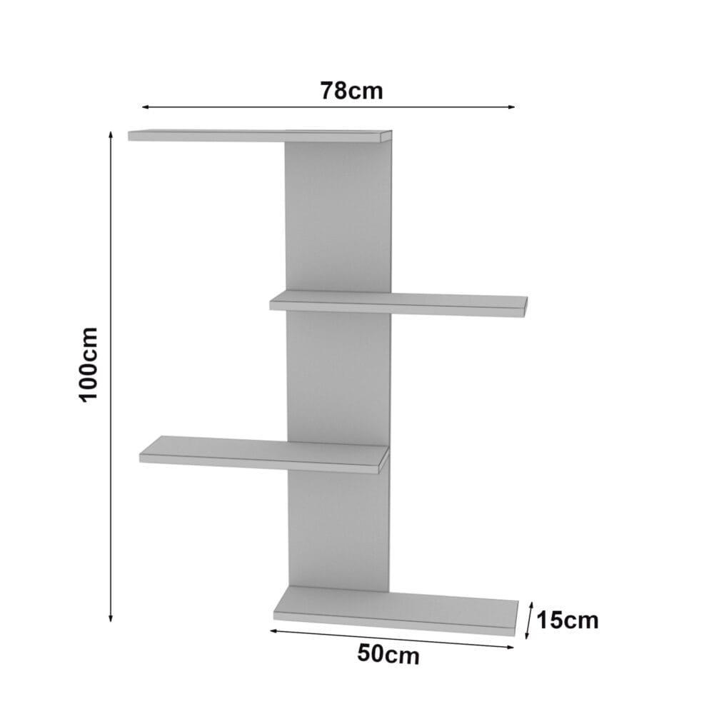 Wandregal Charlotte Eiche-Optik Antik/Weiss 78x17x10cm