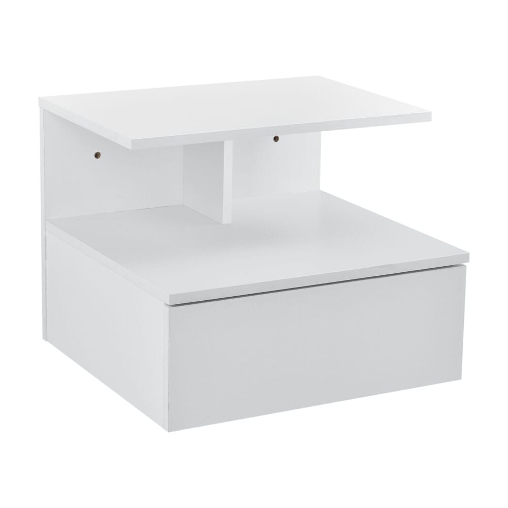 Nachttisch 40x35x31 cm Hängeschrank mit Schublade Weiss