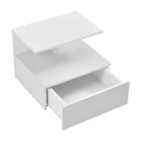 Nachttisch 40x35x31 cm Hängeschrank mit Schublade Weiss