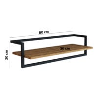 Wandgarderobe 80x30x20cm Holzfarben/Schwarz