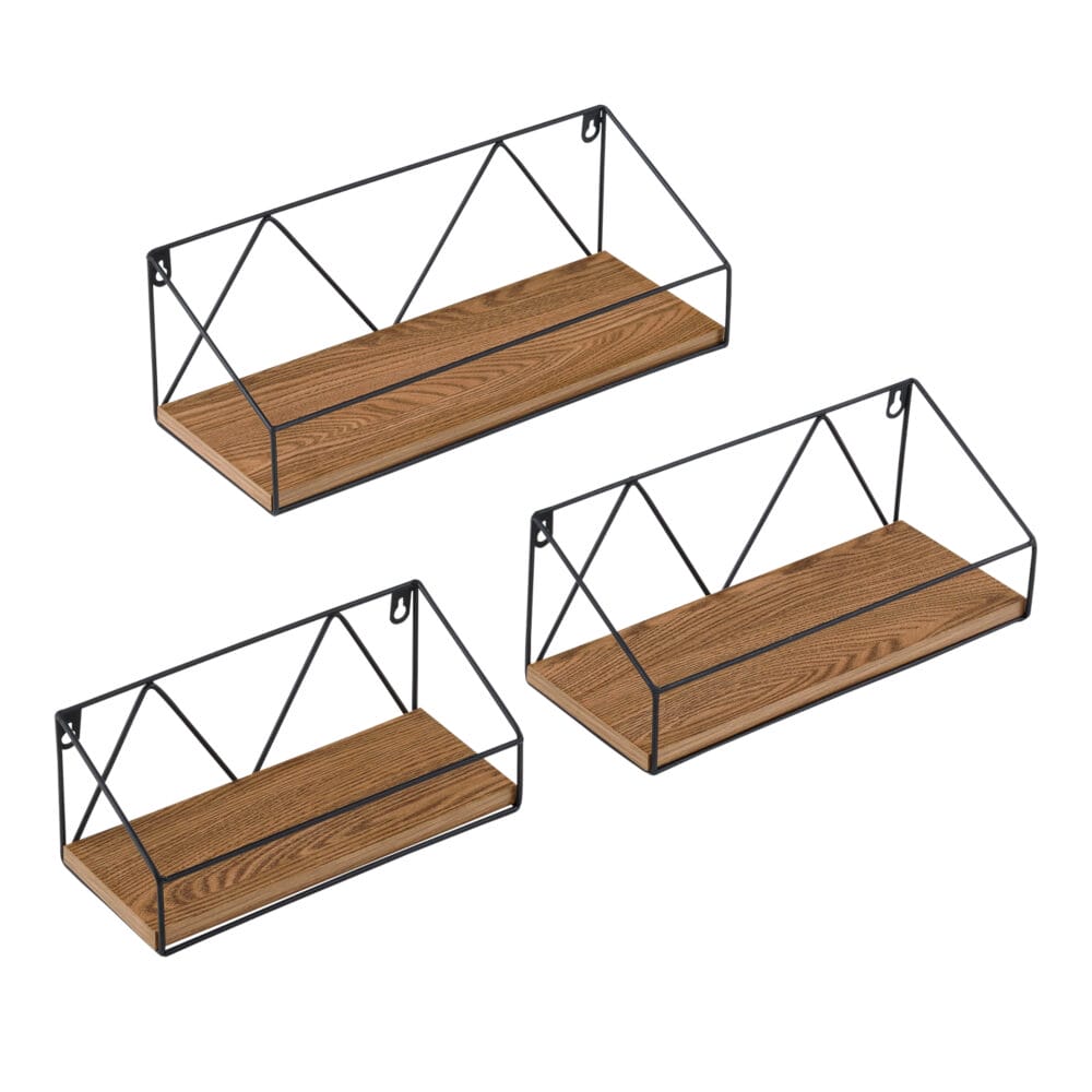 Wandregal Kolding 3tlg. verschiedene Grössen Dunkler Holzton