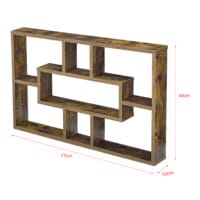 Wandregal Qinngua 77x10x48cm Dunkler Holzton