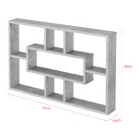 Wandregal Qinngua 77x10x48cm Betonoptik