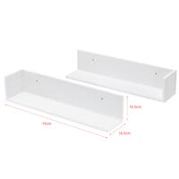 Wandregal Elverum 75x16.5x16.5cm 2er Set Weiss