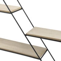 Wandregal Jal 55x12x55cm Runddesign mit 3 Ablagen Schwarz