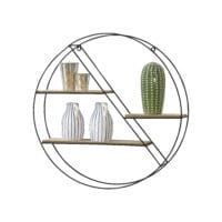 Wandregal Jal 55x12x55cm Runddesign mit 3 Ablagen Schwarz