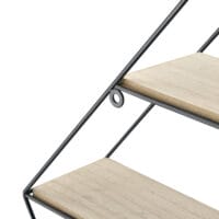 Wandregal Borus 47x12x64cm Diamantförmig mit 3 Ablagen Schwarz
