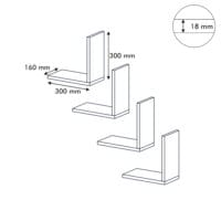 Wandregal Broby im 4er Set 30x30x16cm Weiss