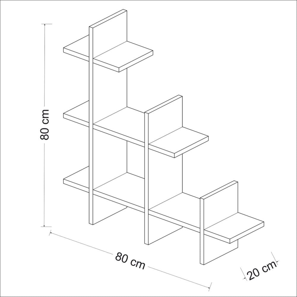 Wandregal Christiansfeld 80x80x20cm bis ca. 5 kg Walnuss