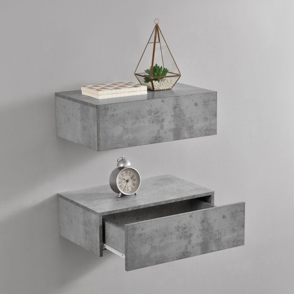 Wandregal Madison 2er Set Beton-Optik 46x30x15cm