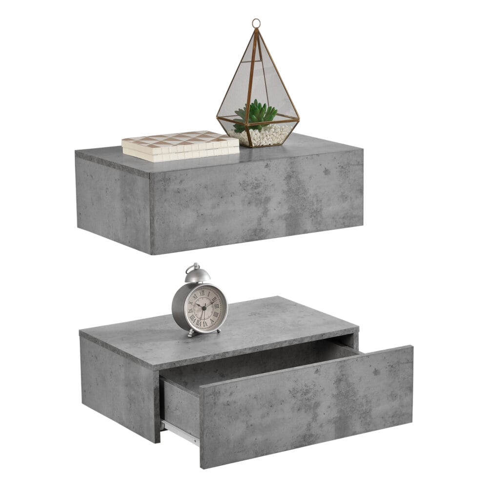 Wandregal Madison 2er Set Beton-Optik 46x30x15cm