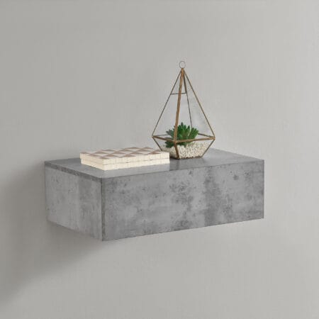 Wandregal Madison mit Schublade Beton-Optik 46x30x15cm