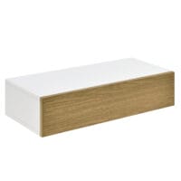 Wandregal Miami mit Schublade Weiss/Holz 50x24x12cm