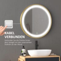 Wandspiegel mit Beleuchtung LED-Leuchte 60x60cm