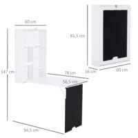 Wandtisch Wandklapptisch Schreibtisch mit Tafel 60x94.5x147cm