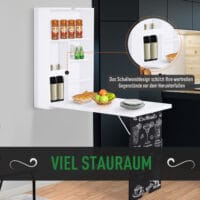 Wandtisch Wandklapptisch Schreibtisch mit Tafel 60x94.5x147cm
