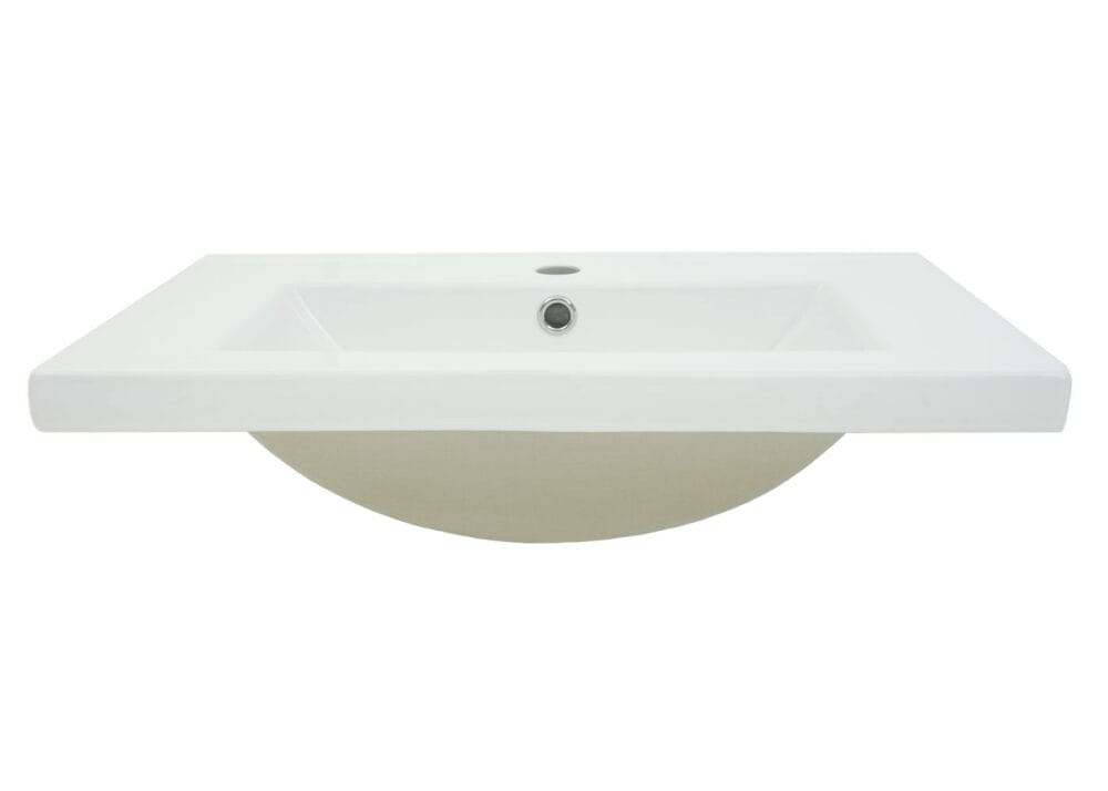 Waschbecken JAM-D16 Handwaschbecken Keramik eckig weiss 61cm