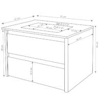 Waschbecken + Unterschrank JAM-B19 Waschtisch hochglanz 50x80cm