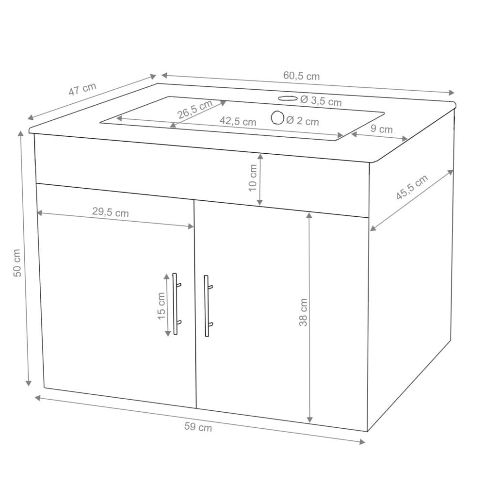 Waschbecken + Unterschrank JAM-D16 Waschbecken Waschtisch