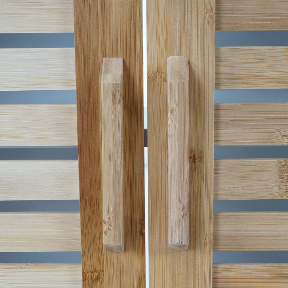 Waschbeckenunterschrank Badschrank Bambus 60x60x30cm weiss