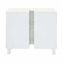 Waschbeckenunterschrank Glas satiniert 60x65x33cm weiss