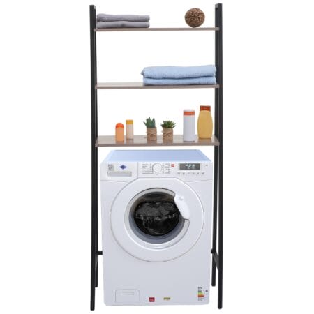 Waschmaschinen Regal Leiterregal Industrial 155x64x25cm grau-braun