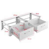 Waschmaschinen-Sockel 2-fach Heyen mit 2 Schubladen 150kg Weiss