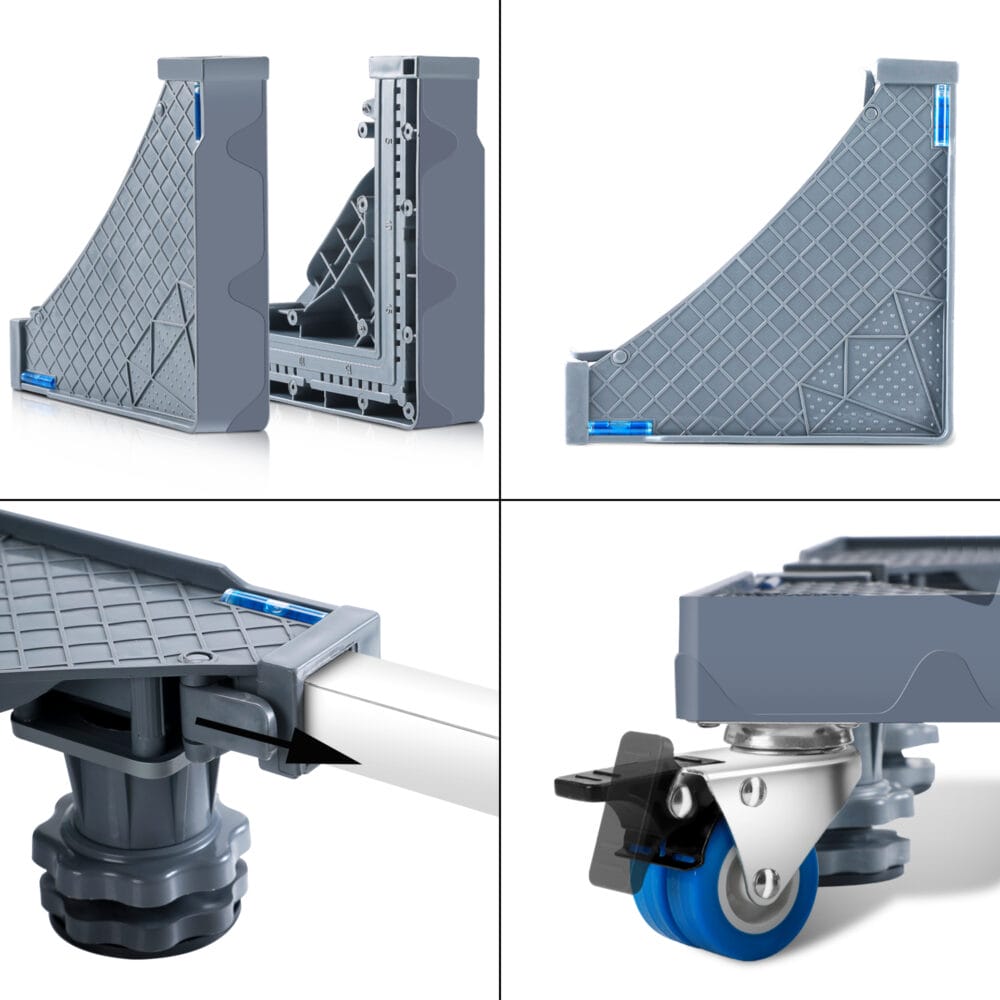 Waschmaschinen-Untergestell Zaberfeld 4 Rollen max. 300kg Grau