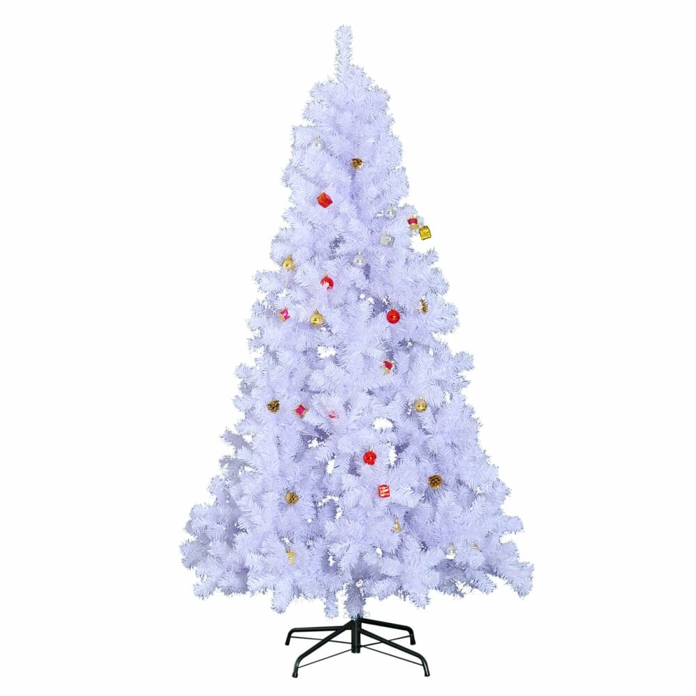 Weihnachtsbaum 180cm mit Deko weiss  künstlicher Christbaum