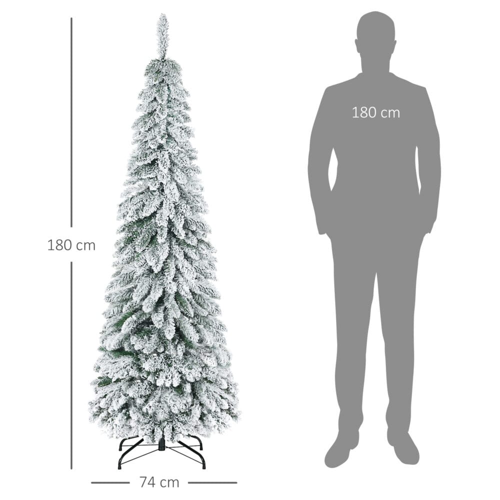 Weihnachtsbaum 180cm mit Kunstschnee weiss mit 523 Astspitzen