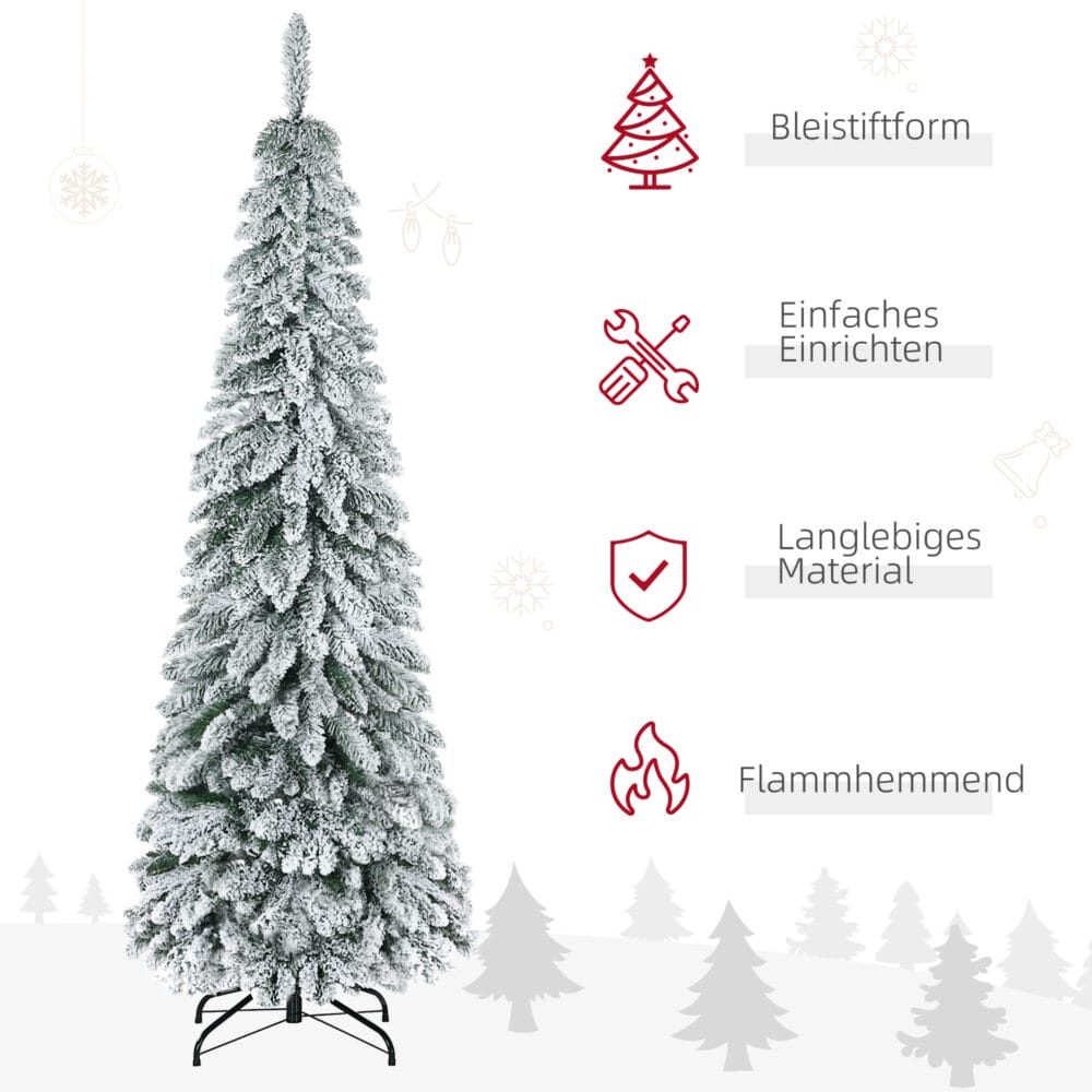 Weihnachtsbaum 180cm mit Kunstschnee weiss mit 523 Astspitzen