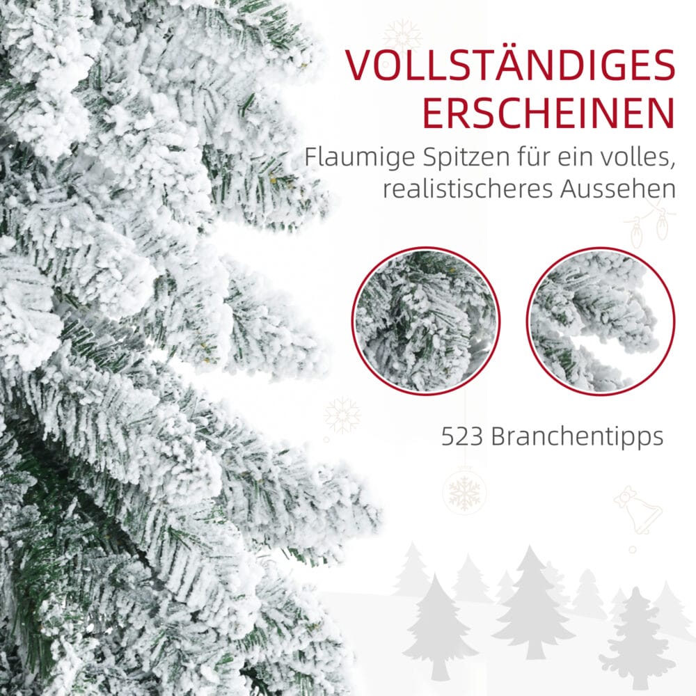 Weihnachtsbaum 180cm mit Kunstschnee weiss mit 523 Astspitzen