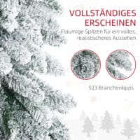 Weihnachtsbaum 180cm mit Kunstschnee weiss mit 523 Astspitzen