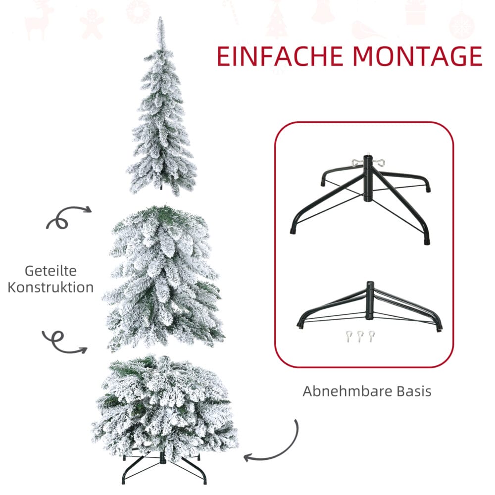 Weihnachtsbaum 180cm mit Kunstschnee weiss mit 523 Astspitzen