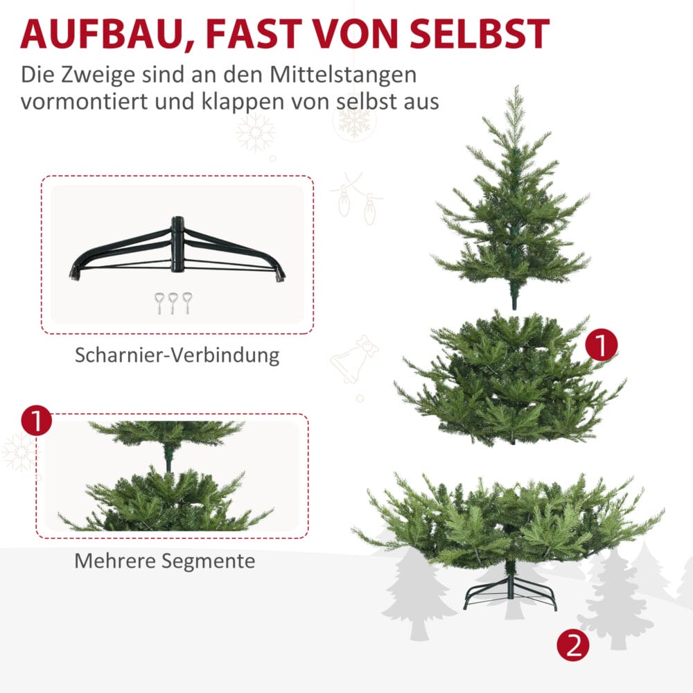 Weihnachtsbaum 180cm naturgetreu mit 1942 Spitzen