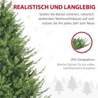 Weihnachtsbaum 180cm naturgetreu mit 1942 Spitzen