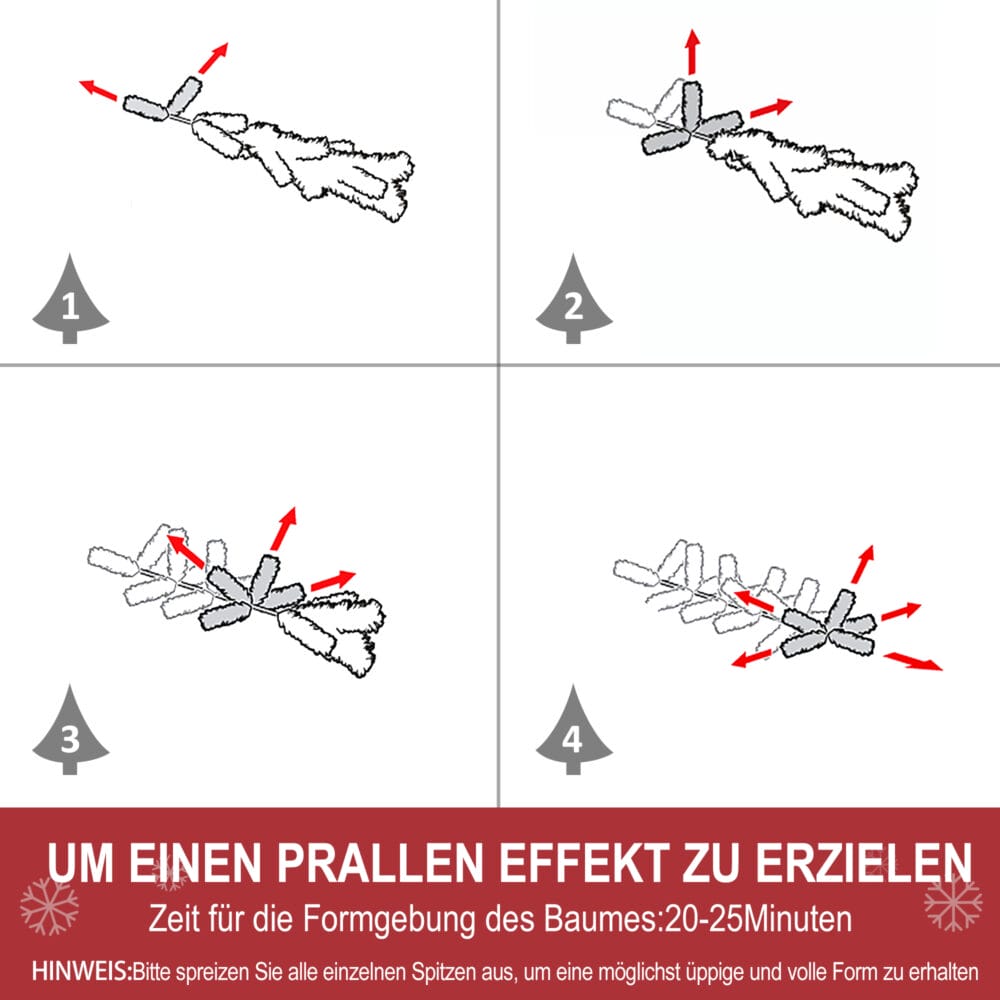Weihnachtsbaum 210cm mit 2551 Spitzen mit Standfuss