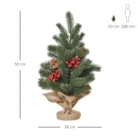 Weihnachtsbaum 50cm mit Deko 55 Zweige Ø28x50cm