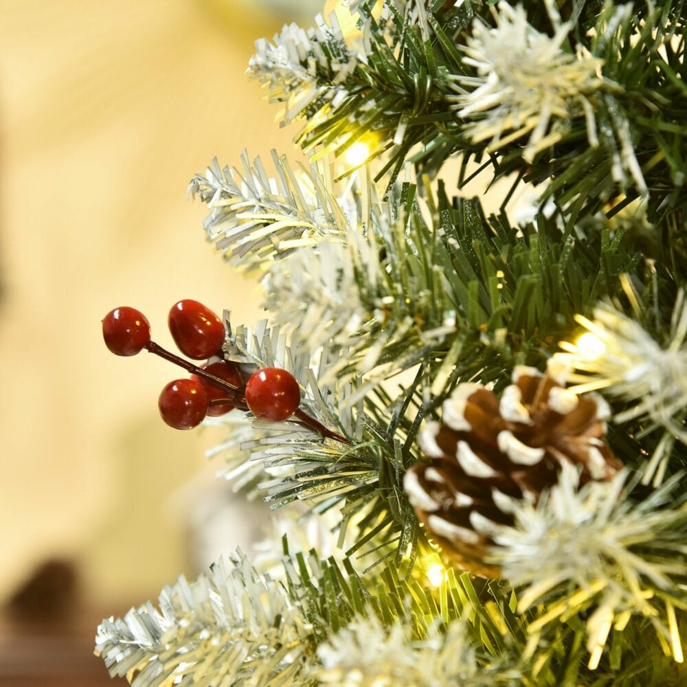 Weihnachtsbaum mit 300 LEDs Deko Schnee 180cm
