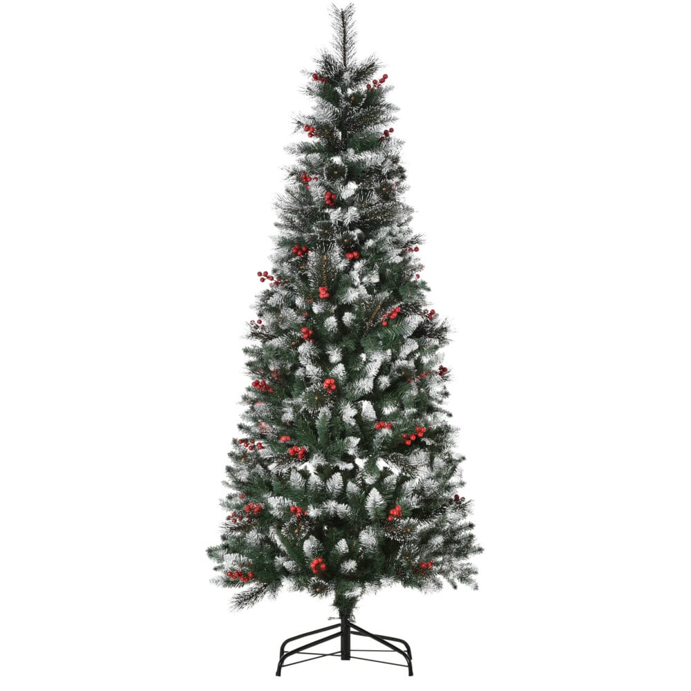 Weihnachtsbaum mit Deko und Schnee 180cm