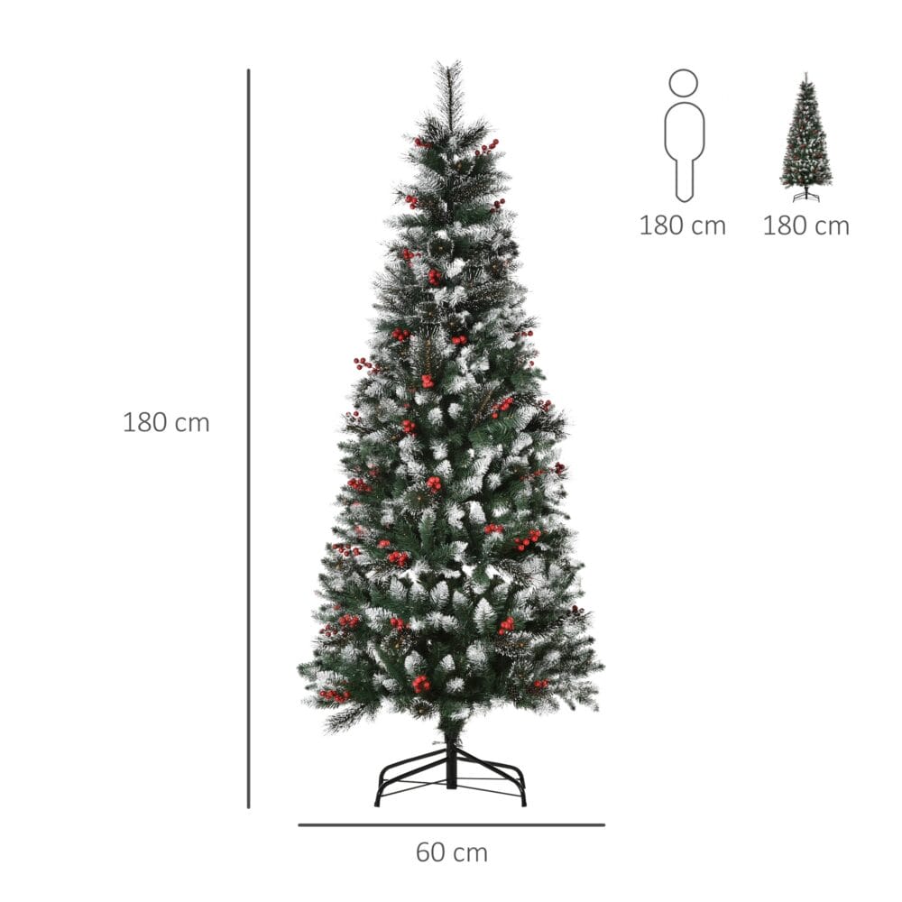 Weihnachtsbaum mit Deko und Schnee 180cm