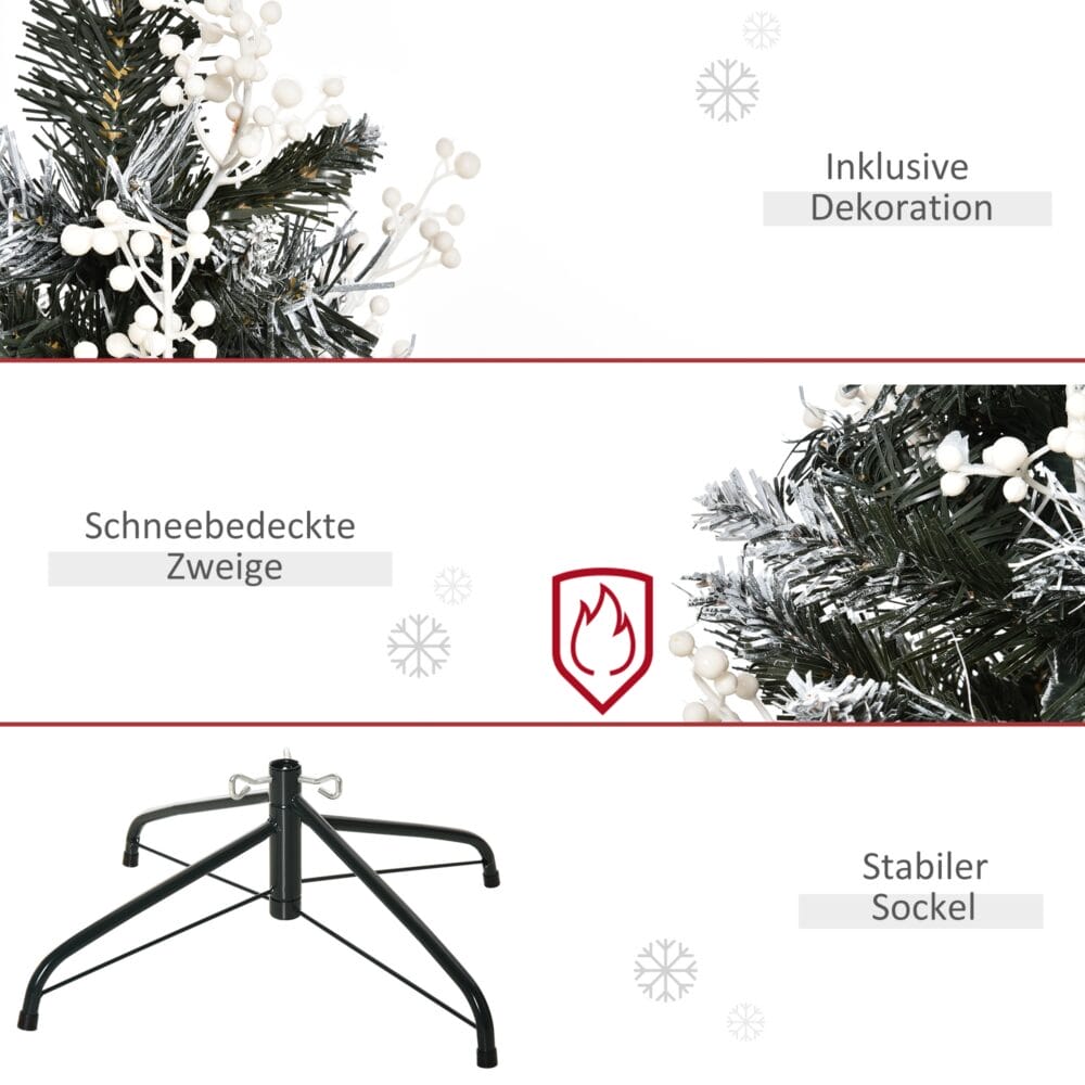 Weihnachtsbaum mit Schnee Künstlicher Tannenbaum 120cm