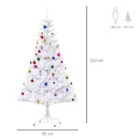 Weihnachtsbaum weiss geschmückt mit Deko 150cm