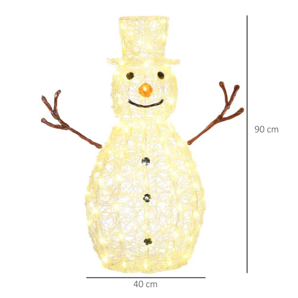 Weihnachtsbeleuchtung Schneemann mit 100 LEDs 90cm