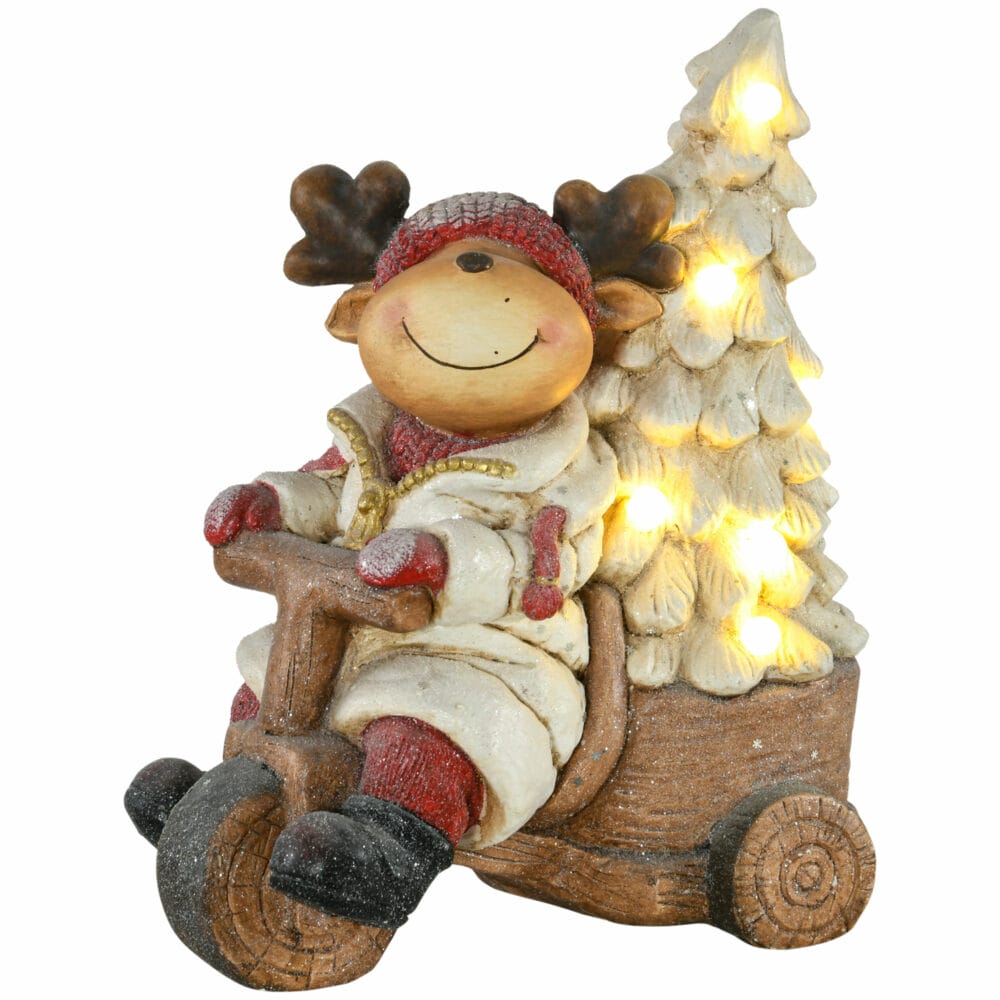 Weihnachtsdekoration Rentier Dreirad 44cm LED In- und Outdoor