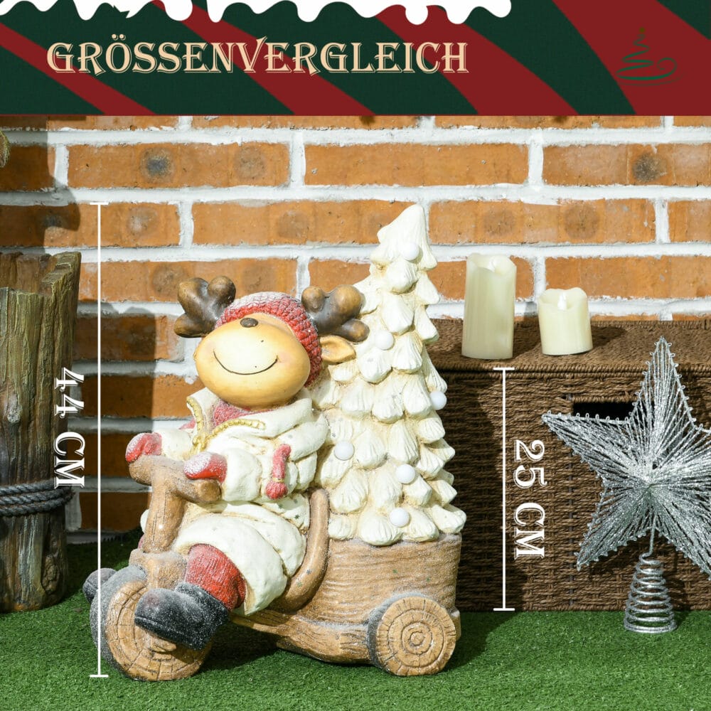 Weihnachtsdekoration Rentier Dreirad 44cm LED In- und Outdoor